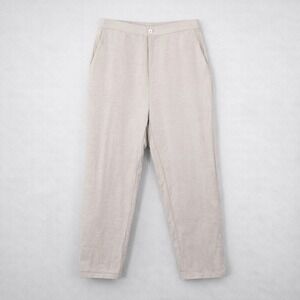 Elsa Esturgie Paris Pants Women 42 Linen Blend Tapered Beige Made in France
